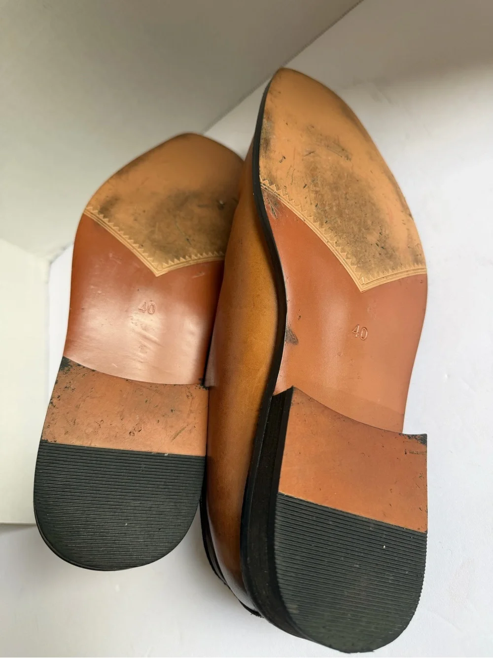 Hermes Brown and Black Two-Tone Leather Lace-Up Oxfords